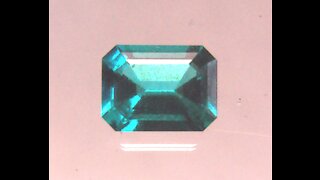 Hydrothermal Beryl with Color of Paraiba Tourmaline Emerald Cut