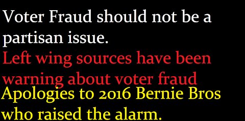 Voter fraud is not a partisan issue, and if its real it is the biggest story of our generation.