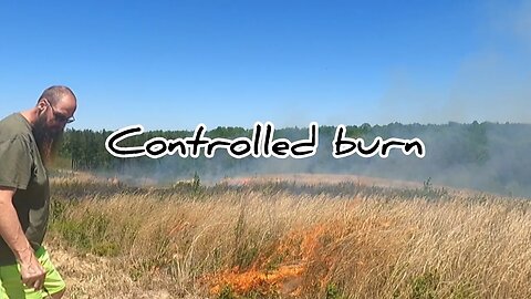 Controlled burn on our property #hedgehogshomestead #controlledburn