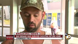 San Diegans who survived shooting return home