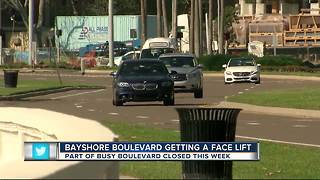 Crews begin 2-month-long construction project along Bayshore Boulevard