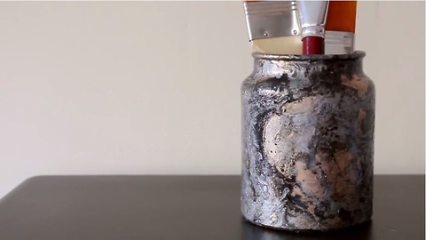 Fun DIY crafts: Marbled jar
