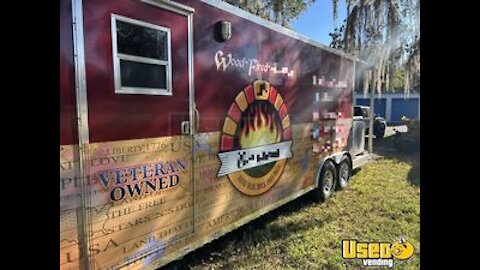 Very Lightly Used 2020 - 7' x 20' Wood-Fired Brick Oven Pizza Trailer for Sale in Florida