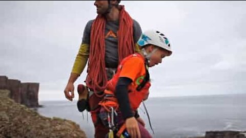 Ni år gammel gutt klatrer Storbritannias farligste fjellside
