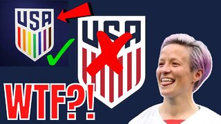 USA Men's Soccer Team ABANDON RED WHITE & BLUE Logo for LGBTQ COLORS in LOGO in QATAR!