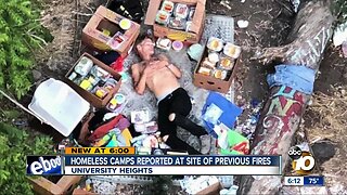 Neighbors feeling angst after homeless camps move into site of repeat fires