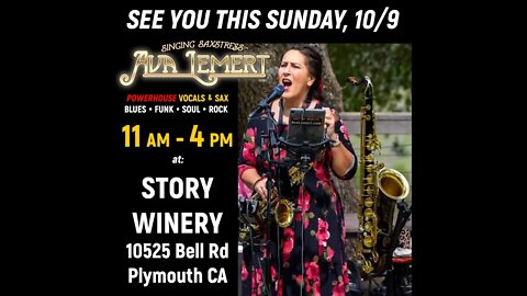 THIS SUNDAY 10/9 - STORY WINERY!