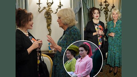 Queen Camilla chatted with actress Helena Bonham Carter, who portrayed her in "The Crown"