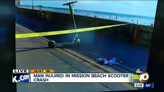 Man injured in Mission Beach scooter crash
