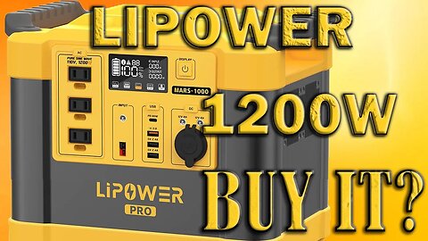 LIPOWER MARS-1000 PRO Portable Power Station 1200W Solar Generator LiFePO4 Battery