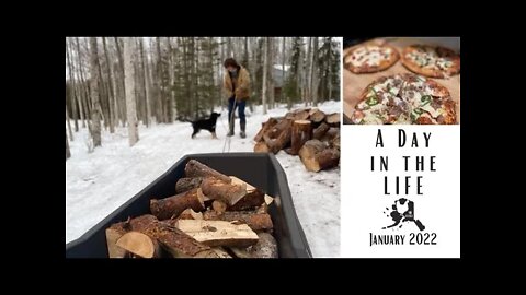 Day in the life | Cast Iron Pizza | Firewood | January 2022 | Alaska Grocery Stores | Snow Storm