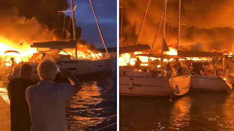 Massive fire claims several yachts in Split, Croatia