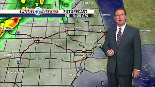 Strong storms again Friday