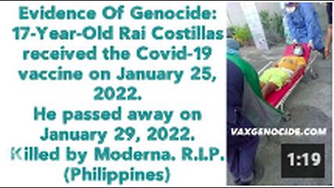 Evidence Of Genocide: 17-Year-Old Rai Costillas received the Covid-19 vaccine