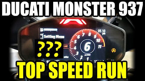 2021 Ducati Monster 937 - Top Speed Run - FAST!