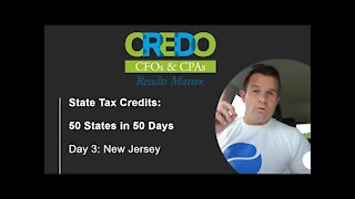 50 States in 50 Days - New Jersey tax credits - We will reward you for staying in NJ!!