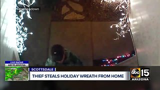 Real-life Grinch caught on video stealing holiday wreath