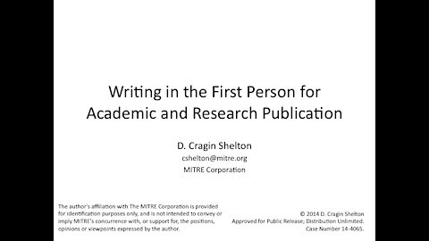 Writing in the 1st Person - EDSIG 2015