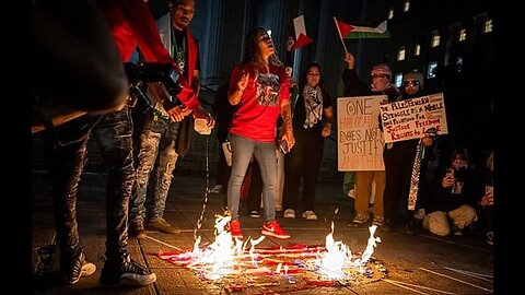 3,000 supporters of terrorism marched from Wall Street to City Hall; burned the US Flag