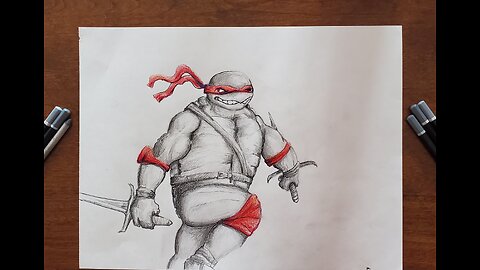 Drawing Raphael - Teenage Mutant Ninja Turtles.