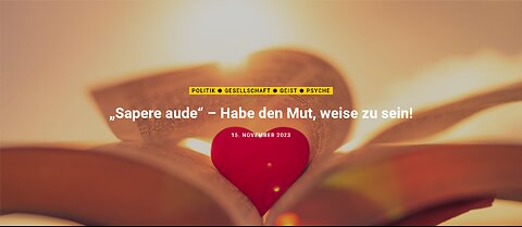 Beitrag vom 15.11.2023 - „Sapere aude“ – Habe den Mut, weise zu sein!