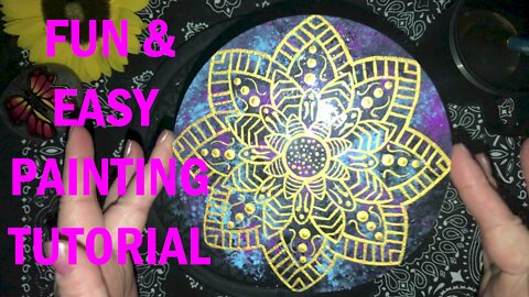 Metallic Marble Mandala Easy Beginners Acrylic Painting Tutorial
