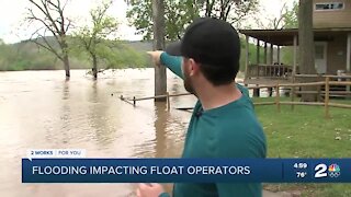 Flood waters along Illinois River impacting float operators