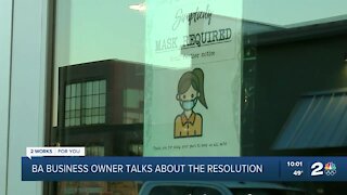 Broken Arrow business owner talks about mask resolution