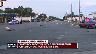 3-year-old killed in vehicle crash on Detroit's east side