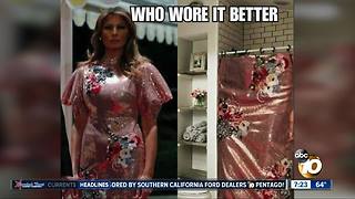 First Lady wore a shower curtain dress?