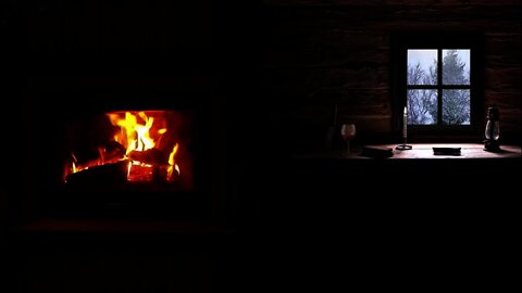 6+ Hrs Snow Splat Sounds Outside & Warm Crackling Fireplace Inside | Sleep | Background | Relax
