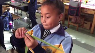 SOUTH AFRICA - Cape Town -S Grade 4 students making palm crosses (Video) (7hD)