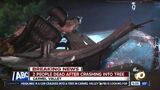 Two dead after crashing into tree in Carmel Valley