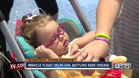 Miracle Flights helping little girl with rare genetic disorder