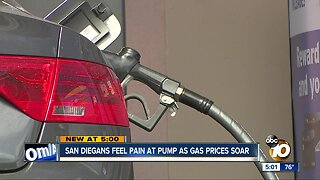 San Diegans feel the pain at the pump as gas prices soar