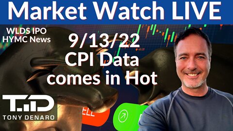 WLDS IPO | CPI Data - Market Watch LIVE - 09/13/22 | Tony Denaro | Day Trading Live