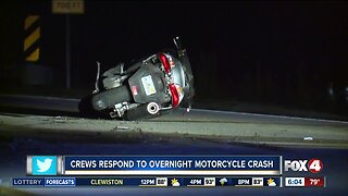 Crews respond to motorcycle crash on Hancock Bridge Parkway Monday morning