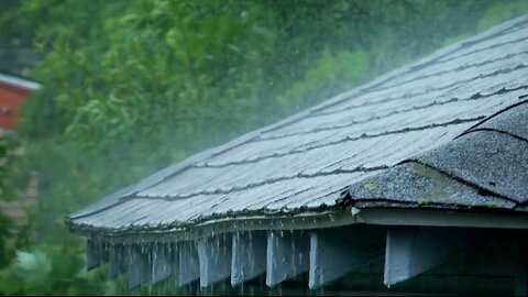 Rain on a Roof for Sleeping 24/7, Deep Sleep with Heavy Rain at Night