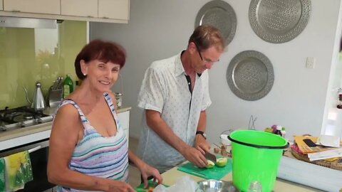 Preparing And Hanging Out Food For Rescued Flying Foxes In Jeannie's Bat Aviary - Behind The Scenes