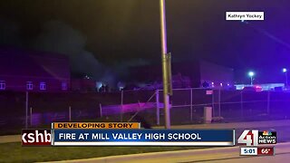 Firefighters battle fire at Mill Valley High School