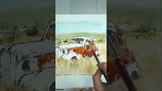 Painting Rust Effect onto Car: 1 Minute Watercolour Tips!