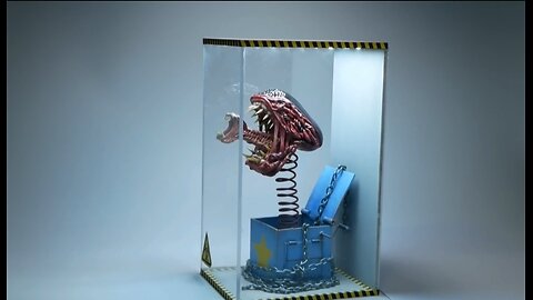 Diorama of realistic Alien Boxy Boo In The Laboratory👽👽