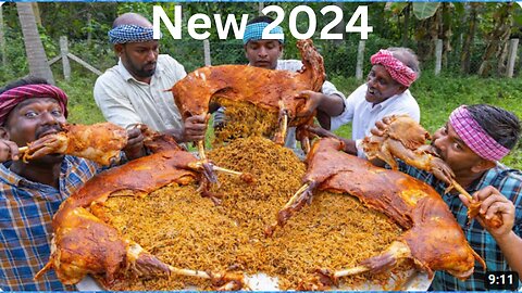 2024 MUTTON BIRYANI | Full Goat Mutton Cooking with Stuffed Biryani | Mutton Inside Biryani Recipe
