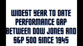 Widest year to date performance gap between Dow Jones and S&P 500 since 1945