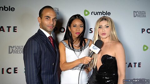 Interview with Simona and George Papadopoulos at the premier of POLICE STATE at Mar-a-Lago.