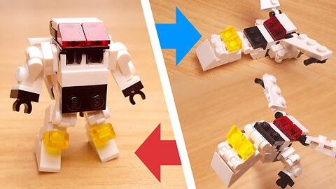 Triple changer mini LEGO transformer mech MOC tutorial & stop motion animation