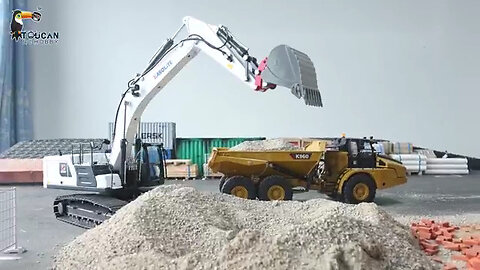 TOUCAN RC HOBBY 118 White RC Hydraulic Excavator Kabolite K961-100S Hydraulic Heavy Digger Machine