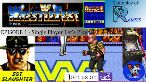 Retro Arcade Gameplay | WWF Wrestlefest - Arcade Solo Let's Play - Sgt. Slaughter - Royal Rumble |