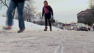 Local students cope with the bitter cold weather