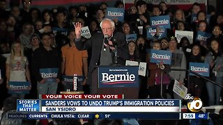 Sanders vows to undo Trump's immigration policies